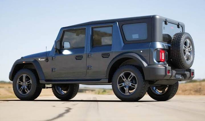 New 2025 Mahindra Thar 5-Door showcasing updated exterior design in showroom